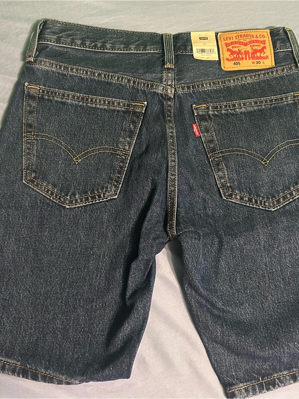 Levi's Dark Blue Men's Denim Shorts with Signature Back Pockets